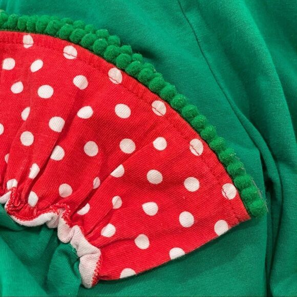 RUFFLE GIRL SZ 6 Girls Dress Green Background W/ Gingerbread And Ruffled Tights - Picture 8 of 8